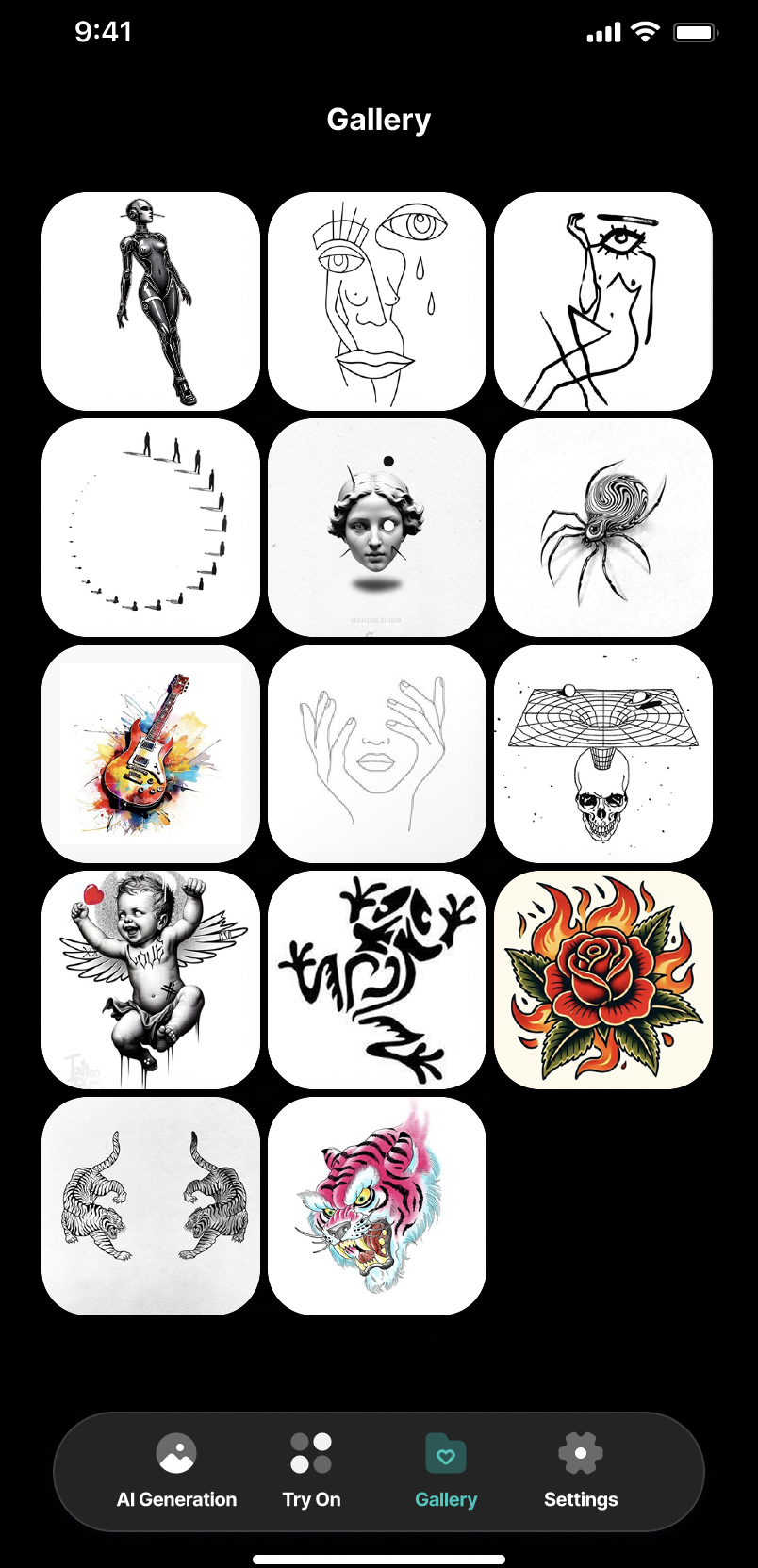 TatsHub Gallery Screen